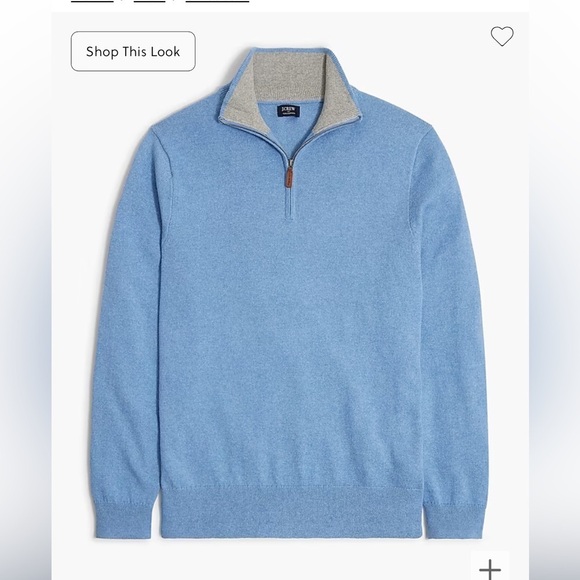 J crew lightning blue Heather Cotton half-zip sweater - Picture 3 of 4